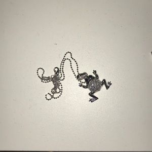 Diamond frog necklace
